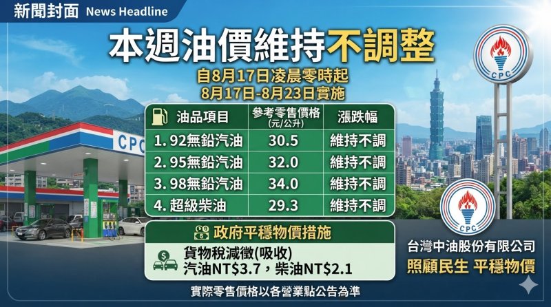 中油累計吸收166億 下週汽柴油每公升各補貼5.9元、5.6元凍漲
