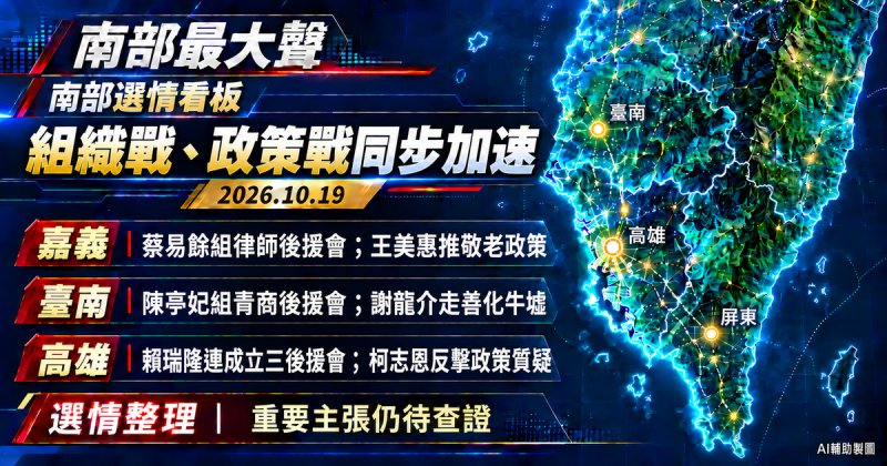 組織戰、政策戰同步加速　南部六縣市選戰進入最後40天