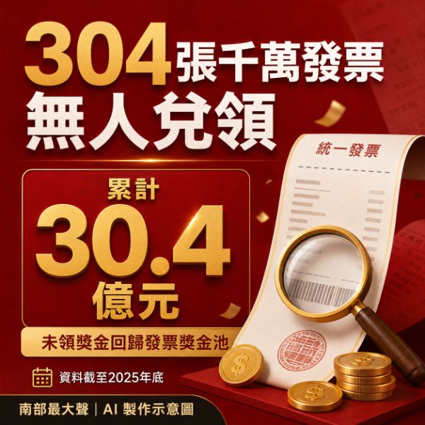 千萬發票不是沒人中、而是沒人領！304張逾期　30.4億元回歸獎金池  